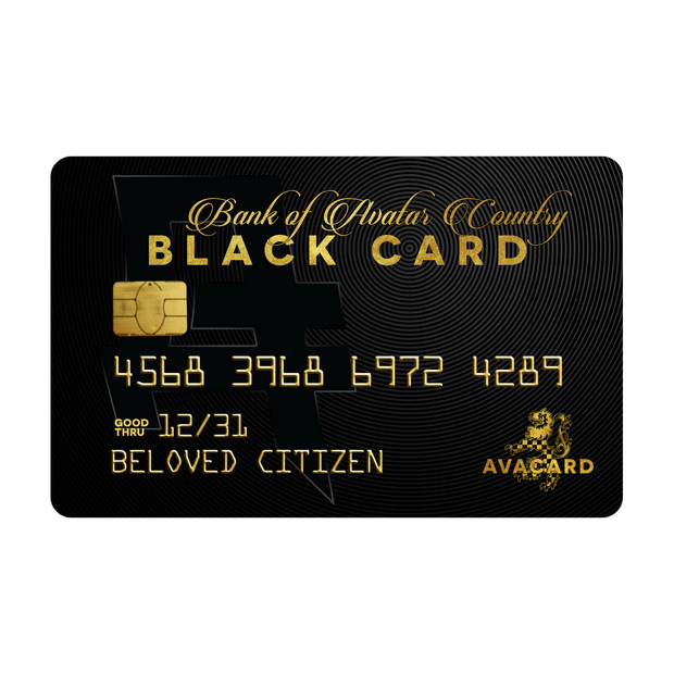 Avatar Country Black Card (Physical Gift Card)
